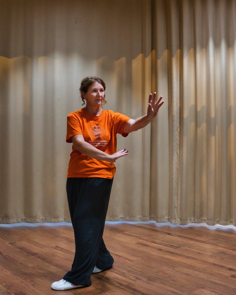 Renata Miodunka podczas treningu Bagua Zhang